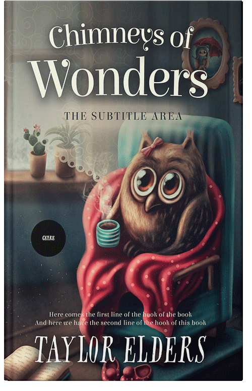 Front view of Premade Abstract Book Cover - Shark