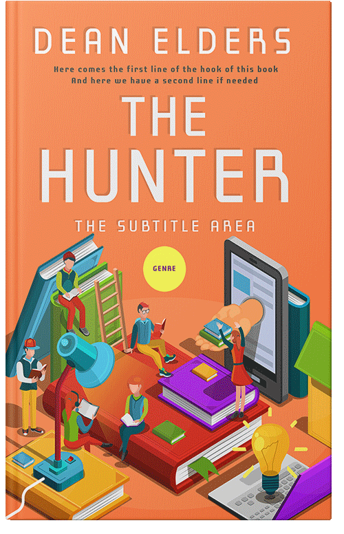 Front view of Premade Abstract Book Cover - Jaffa