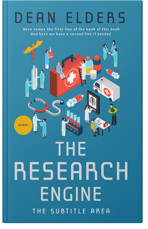 Front view of Premade Medical Book Cover - Eastern Blue