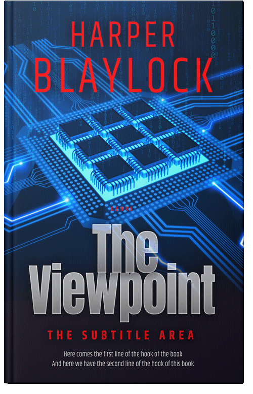 Front view of Premade Abstract Book Cover - Blue Zodiac