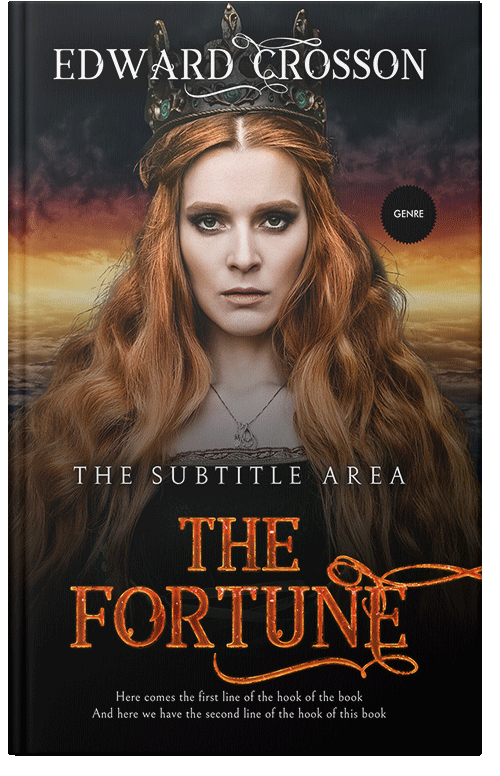 Front view of Premade Fantasy Book Cover - Antique Brass