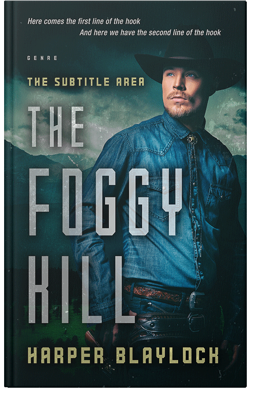 Front view of Premade Action & Adventure Book Cover - Bottle Green