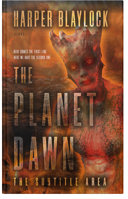 Front view of Premade Science Fiction Book Cover - Walnut