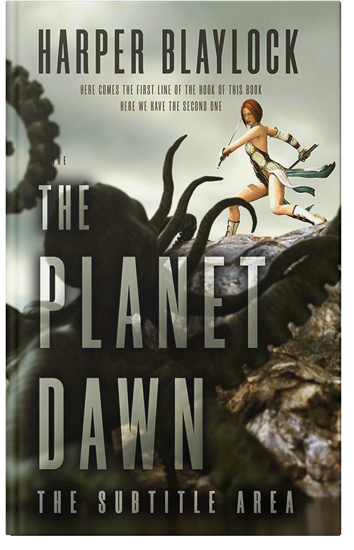 Front view of Premade Fantasy Book Cover - Foggy Gray