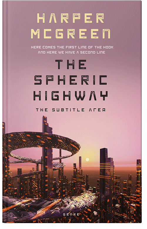 Front view of Premade Science Fiction Book Cover - Oriental Pink