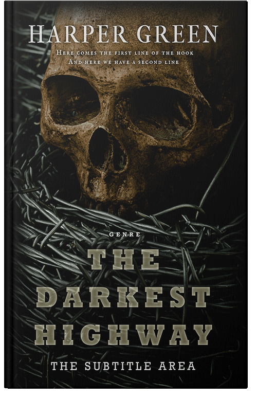 Front view of Premade Abstract Book Cover - Oil