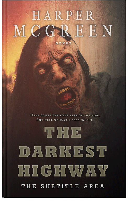 Front view of Premade Apocalyptica Book Cover - Whiskey