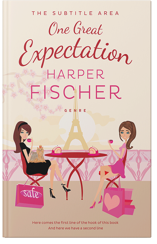 Front view of Premade Chick Lit Book Cover - Almond