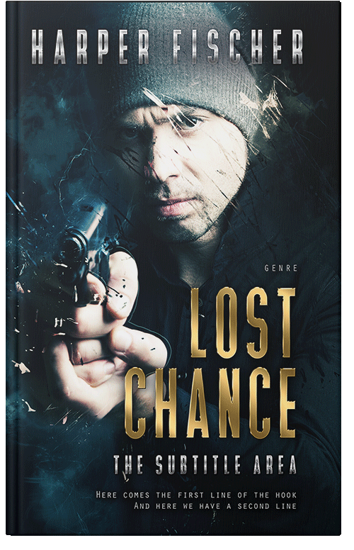 Front view of Premade Action & Adventure Book Cover - Soft Amber