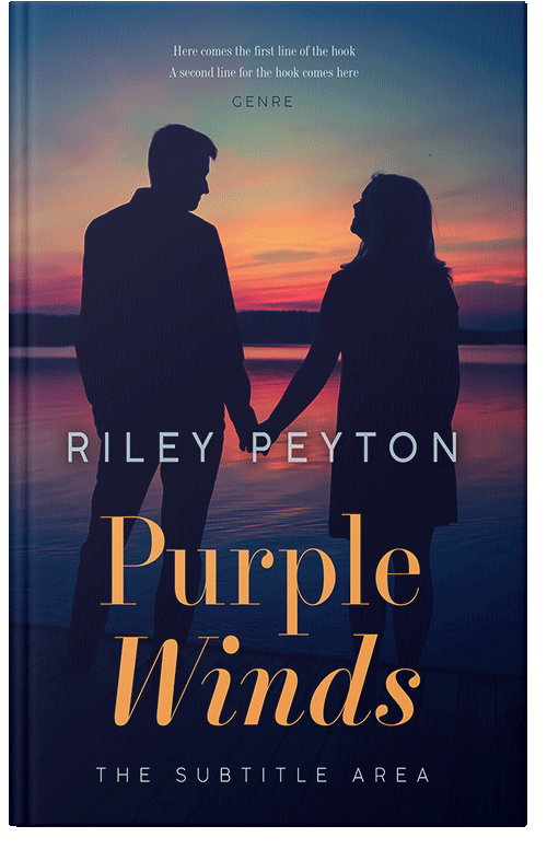 Front view of Premade Romance Book Cover - Antique Brass