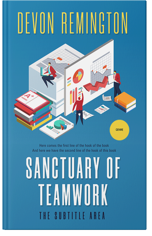 Front view of Premade Business Book Cover - Eastern Blue