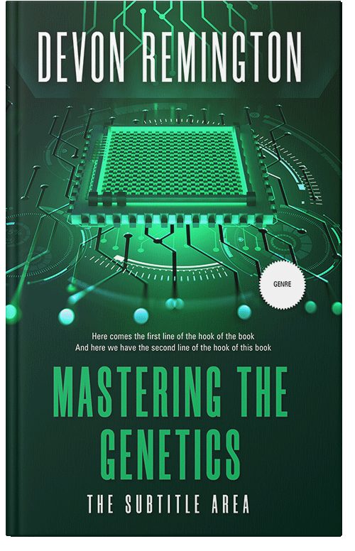 Front view of Premade Abstract Book Cover - Bottle Green