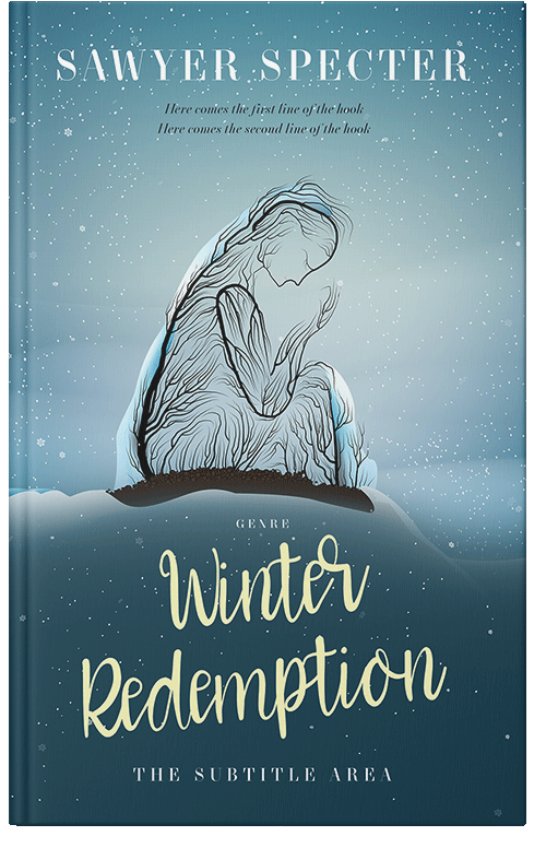 Front view of Premade Surreal Book Cover - Smalt Blue