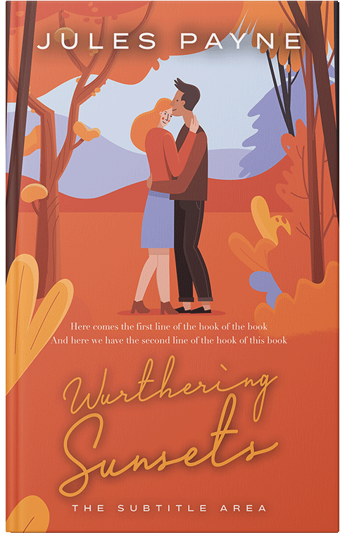 Front view of Premade Romance Book Cover - Red Damask