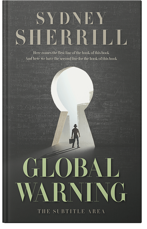 Front view of Premade Abstract Book Cover - Fuscous Gray