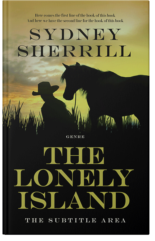 Front view of Premade Western Book Cover - Olive Green