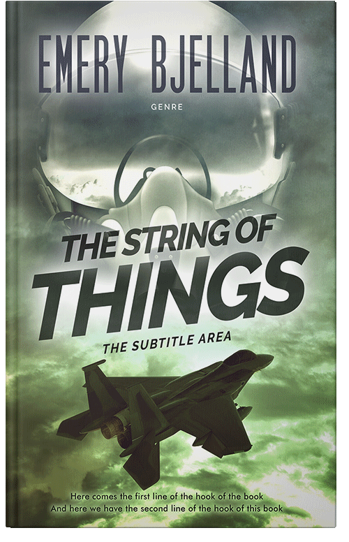 Front view of Premade Action & Adventure Book Cover - Gray Asparagus