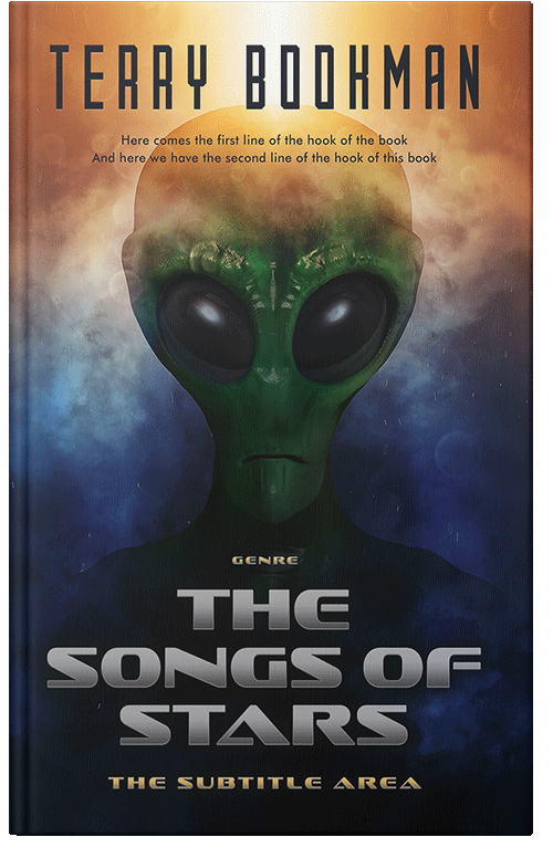 Front view of Premade Science Fiction Book Cover - Antique Brass