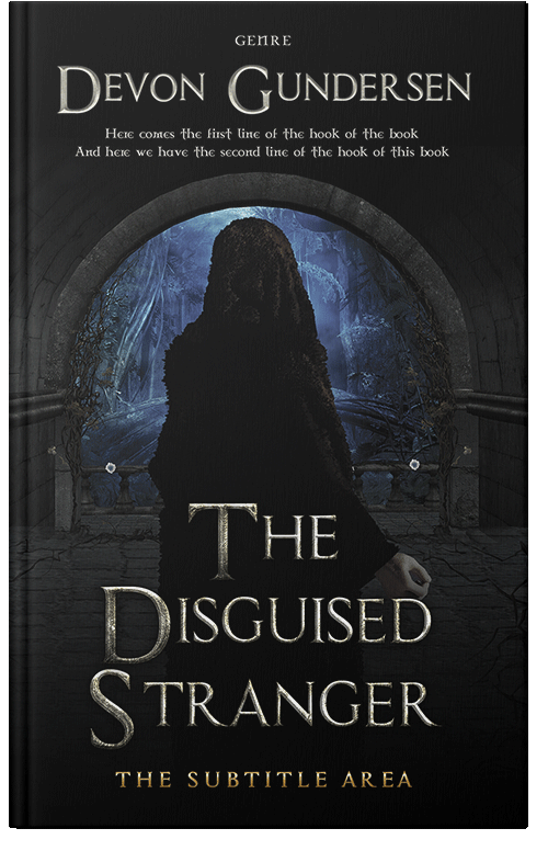 Front view of Premade Fantasy Book Cover - Black