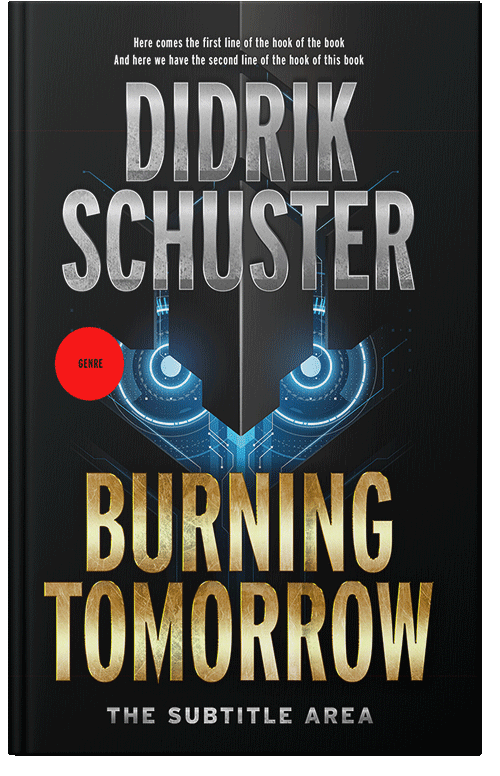 Front view of Premade Science Fiction Book Cover - Black