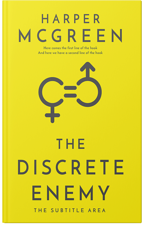 Front view of Premade Abstract Book Cover - Lemon