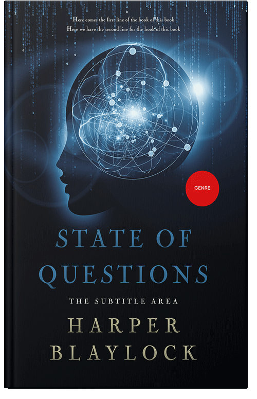 Front view of Premade Abstract Book Cover - Ebony