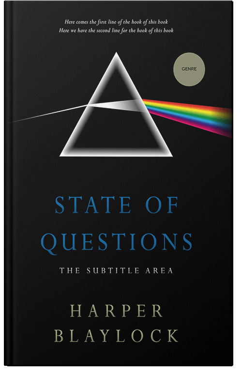 Front view of Premade Abstract Book Cover - Black