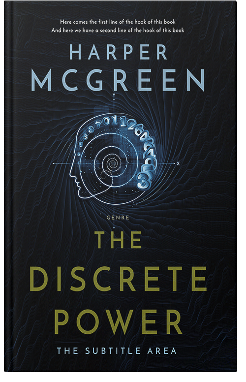 Front view of Premade Abstract Book Cover - Ebony