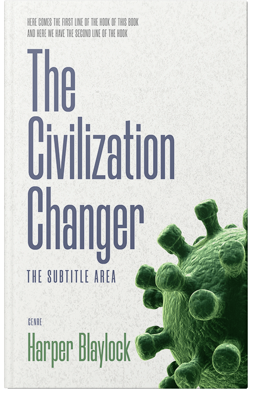 Front view of Premade Science & Nature Book Cover - Green White