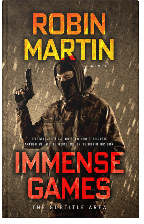 Front view of Premade Action & Adventure Book Cover - Oil