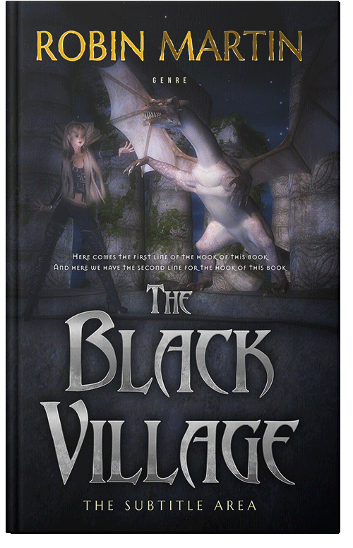 Front view of Premade Fantasy Book Cover - Shark