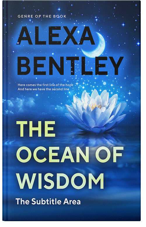 Front view of Premade Religion & Spirituality Book Cover - Denim