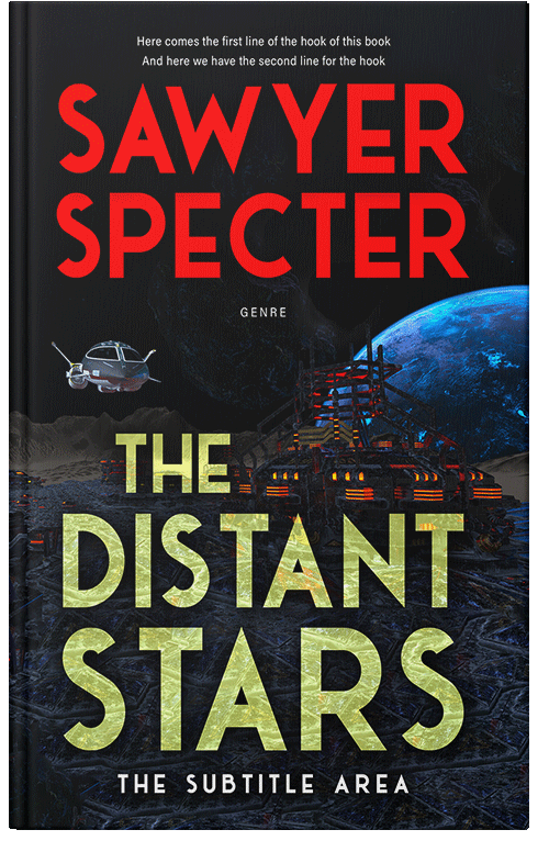 Front view of Premade Science Fiction Book Cover - Red Damask