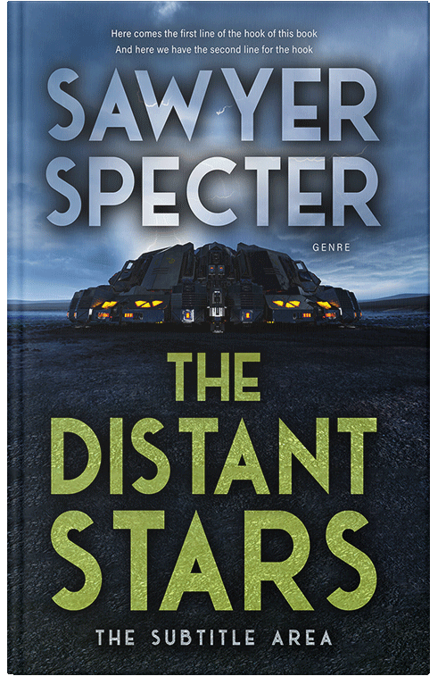 Front view of Premade Science Fiction Book Cover - Swamp Green