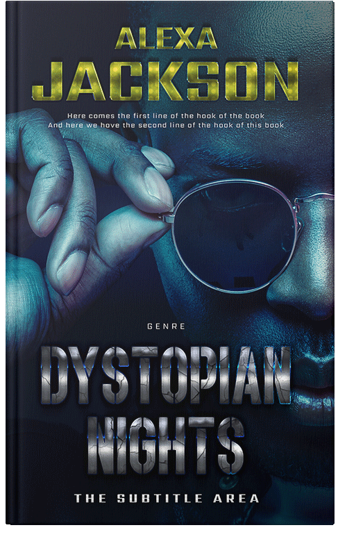 Front view of Premade Science Fiction Book Cover - Black