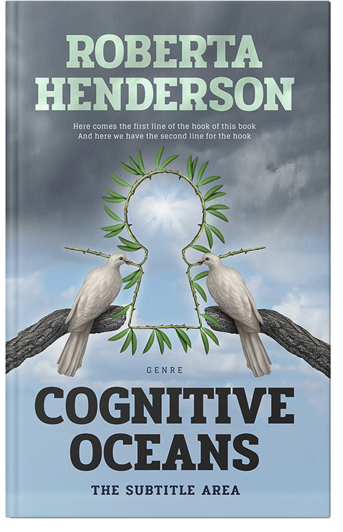 Front view of Premade Poetry Book Cover - Jungle Mist