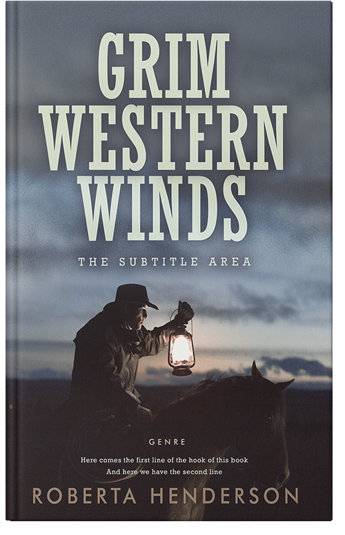 Front view of Premade Western Book Cover - Ship Gray