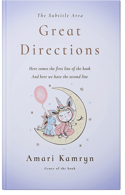 Front view of Premade Children's Book Cover - White Lilac