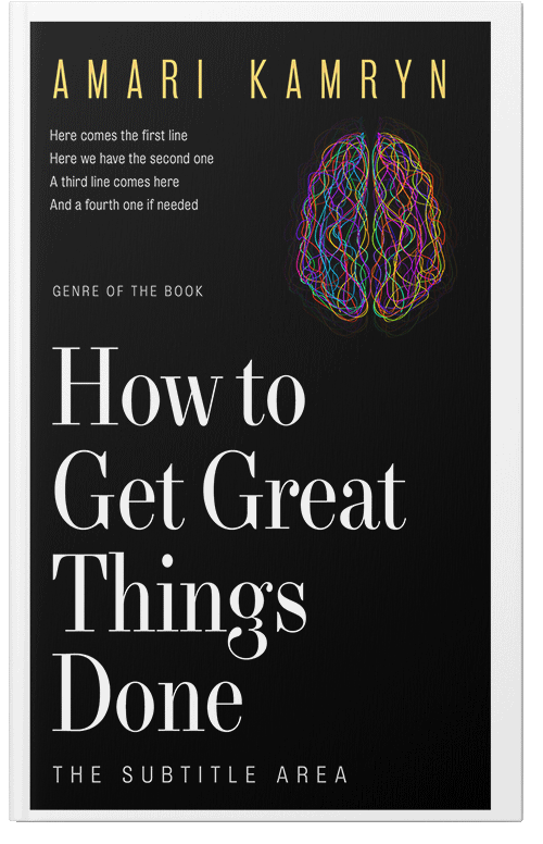 Front view of Premade Abstract Book Cover - Black