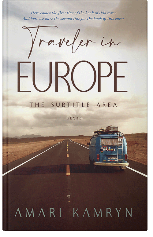 Front view of Premade Travel Book Cover - Crater Brown