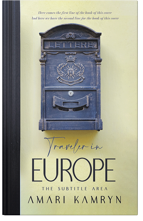 Front view of Premade Travel Book Cover - Oxford Blue