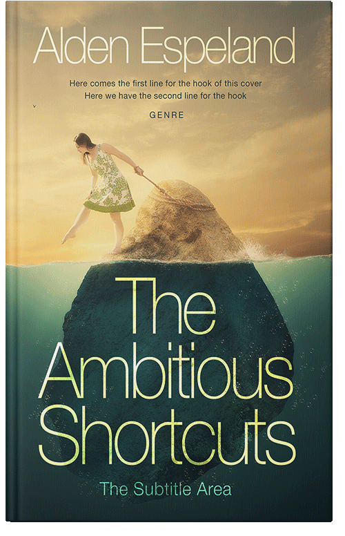 Front view of Premade Surreal Book Cover - Te Papa Green