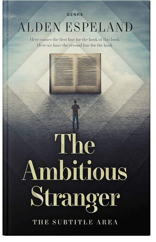 Front view of Premade Abstract Book Cover - Moon Mist