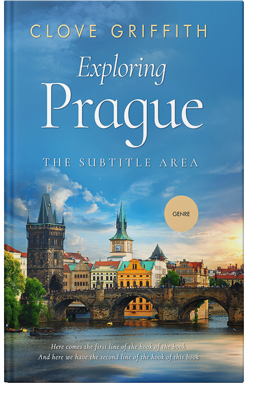 Front view of Premade Travel Book Cover - Steel Blue