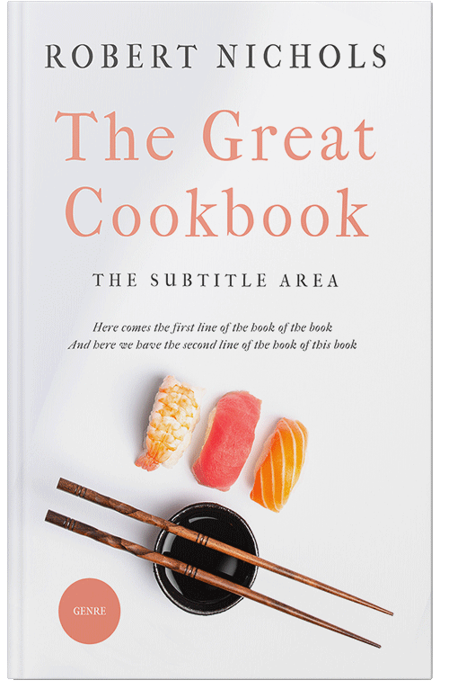 Front view of Premade Cookbooks & Food & Wine Book Cover - Soft Peach