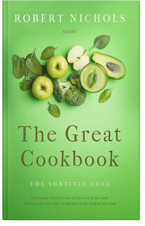 Front view of Premade Cookbooks & Food & Wine Book Cover - Pastel Green