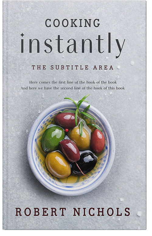 Front view of Premade Cookbooks & Food & Wine Book Cover - Ghost