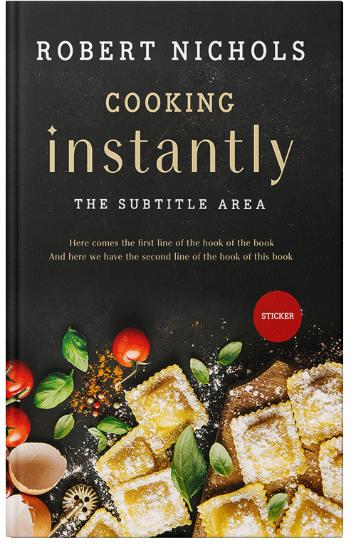 Front view of Premade Cookbooks & Food & Wine Book Cover - Rangoon Green