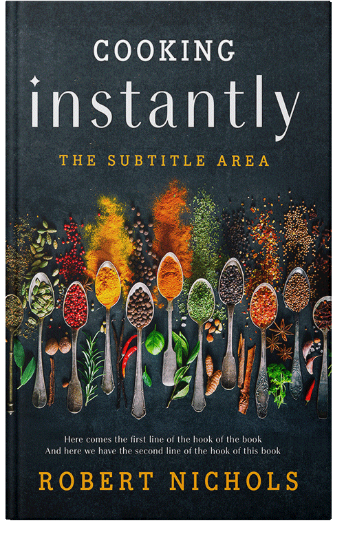 Front view of Premade Cookbooks & Food & Wine Book Cover - Bunker