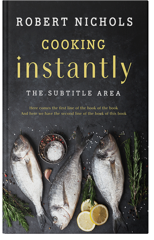 Front view of Premade Cookbooks & Food & Wine Book Cover - Shark